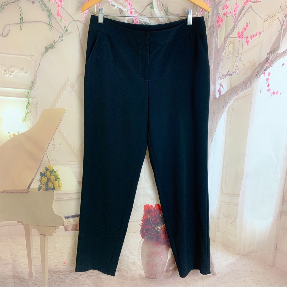 ST. John Caviar Straight Leg Trouser Pants in Black